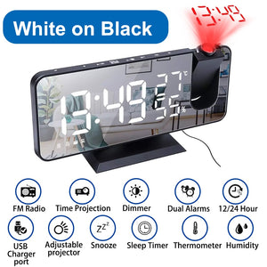 Mirror Projection Alarm Clock