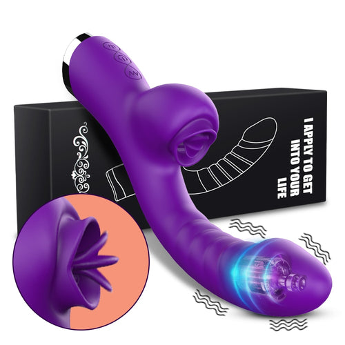 Vibrator For Women 2 In 1 Licking Machine Clitoris Stimulator