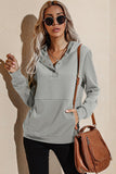 Gesteppter Sweatshirt-Hoodie mit Patchwork-Knöpfen