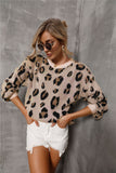 Pullover lavorato a maglia con spalle scese con stampa animalier