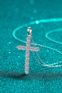 Moissanite Kreuz Anhänger Kette Halskette