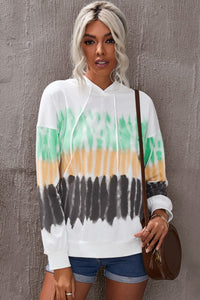 Felpa con cappuccio pullover con coulisse tie-dye