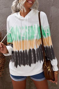 Felpa con cappuccio pullover con coulisse tie-dye