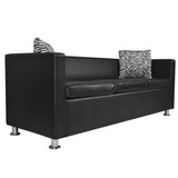 Sofa Set Armchair 2-Seater 3-Seater Black Faux Leather