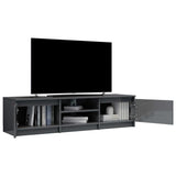 TV Cabinet High Gloss Gray 55.1"x15.7"x14" Chipboard