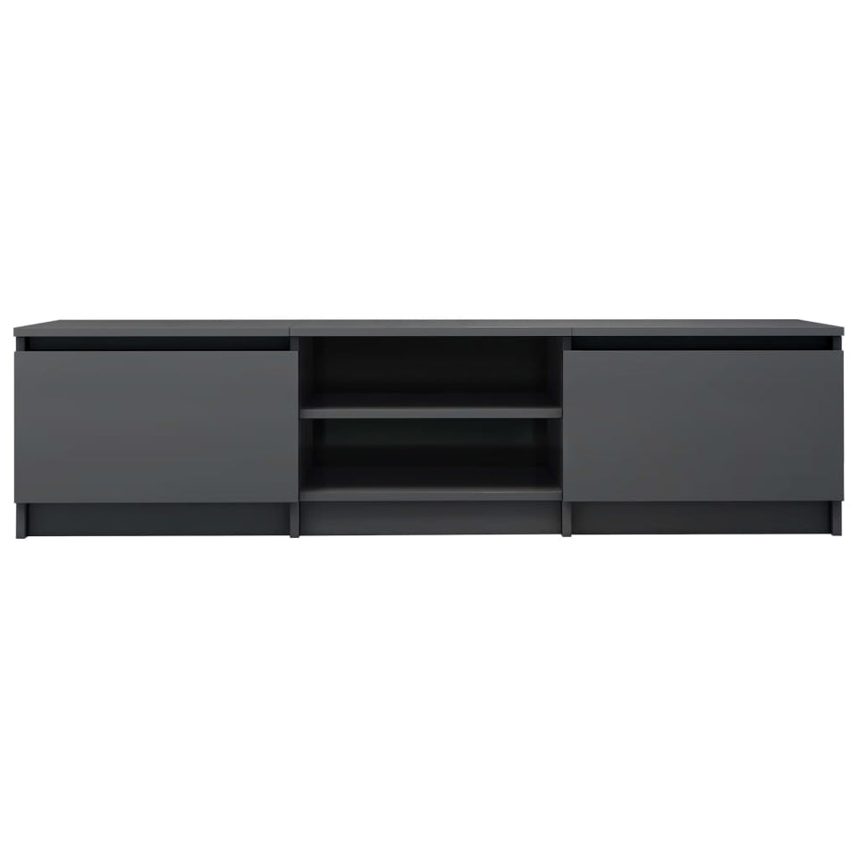 TV Cabinet High Gloss Gray 55.1"x15.7"x14" Chipboard