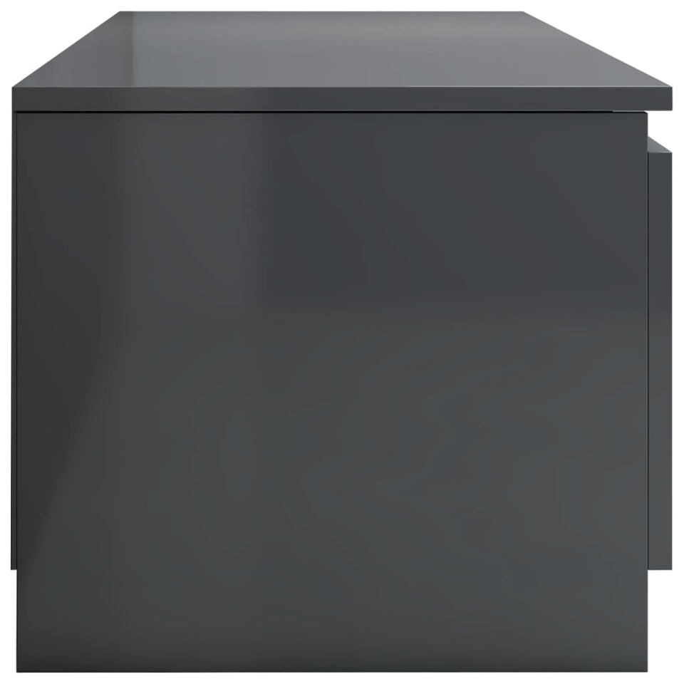 TV Cabinet High Gloss Gray 55.1"x15.7"x14" Chipboard