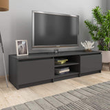 TV Cabinet High Gloss Gray 55.1"x15.7"x14" Chipboard