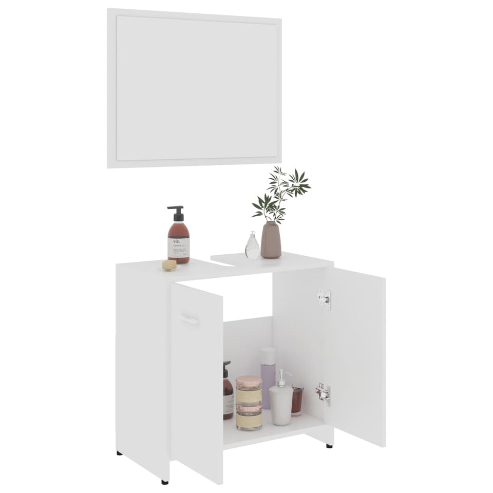 Bathroom Furniture Set 3 Pieces Chipboard Storage Cabinet Multi Colors