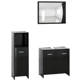 Bathroom Furniture Set 3 Pieces Chipboard Storage Cabinet Multi Colors