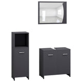 Bathroom Furniture Set 3 Pieces Chipboard Storage Cabinet Multi Colors