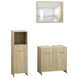Bathroom Furniture Set 3 Pieces Chipboard Storage Cabinet Multi Colors