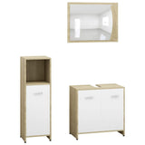 Bathroom Furniture Set 3 Pieces Chipboard Storage Cabinet Multi Colors
