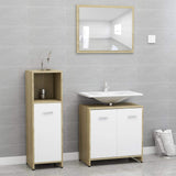 Bathroom Furniture Set 3 Pieces Chipboard Storage Cabinet Multi Colors