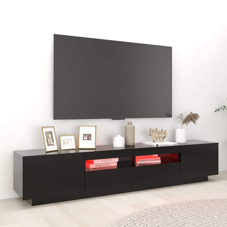 TV Cabinet with LED Lights Storage HiFi Cabinet Furniture