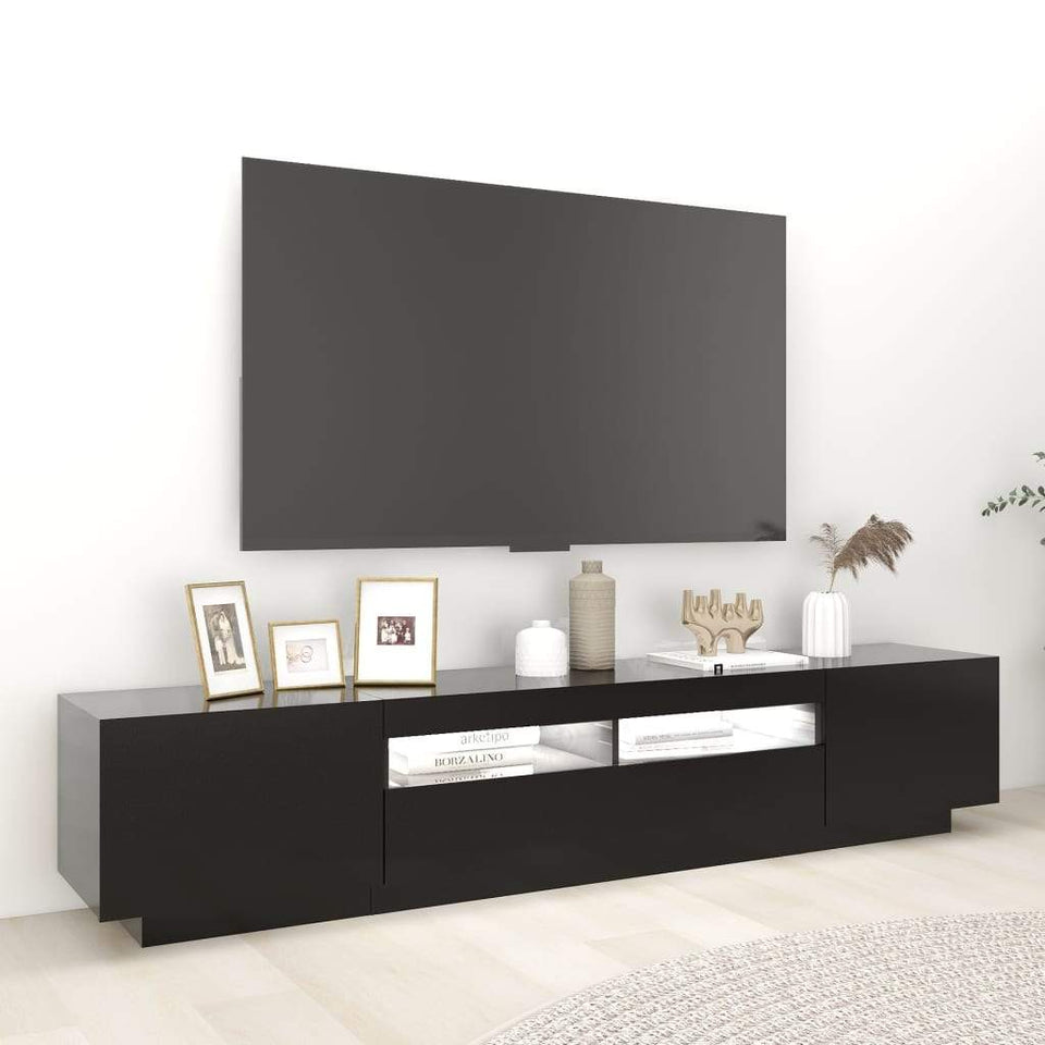 TV Cabinet with LED Lights Storage HiFi Cabinet Furniture