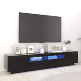 TV Cabinet with LED Lights Storage HiFi Cabinet Furniture