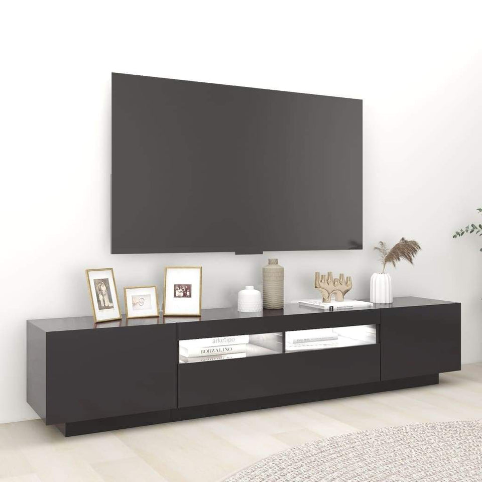 TV Cabinet with LED Lights Storage HiFi Cabinet Furniture