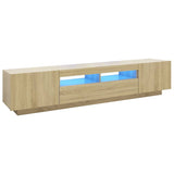 TV Cabinet with LED Lights Storage HiFi Cabinet Furniture