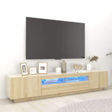 TV Cabinet with LED Lights Storage HiFi Cabinet Furniture