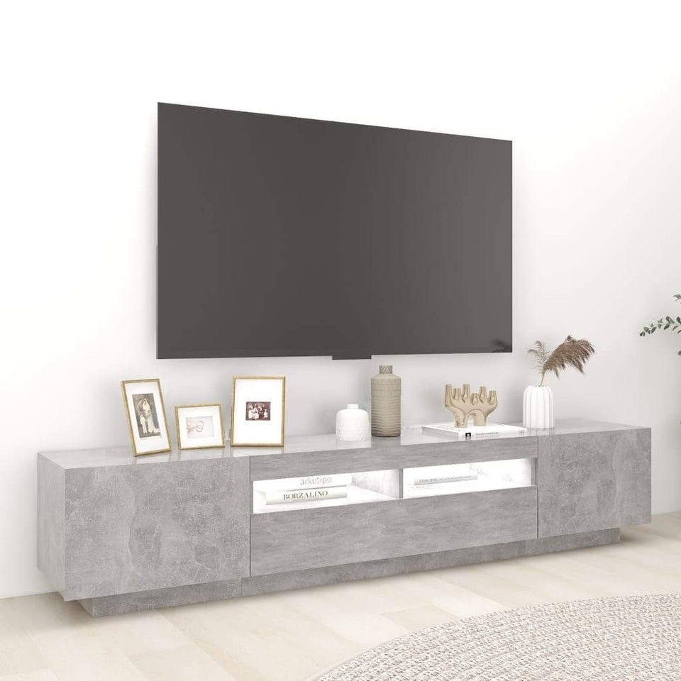 TV Cabinet with LED Lights Storage HiFi Cabinet Furniture