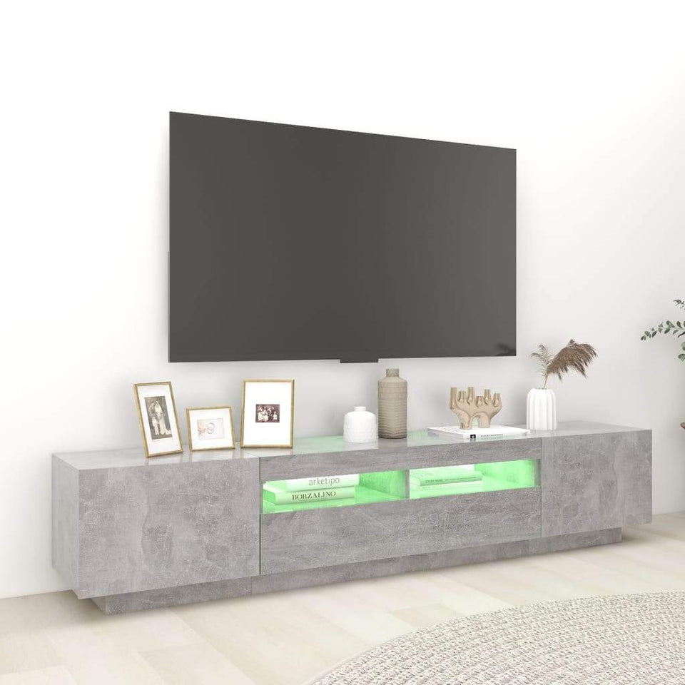 TV Cabinet with LED Lights Storage HiFi Cabinet Furniture