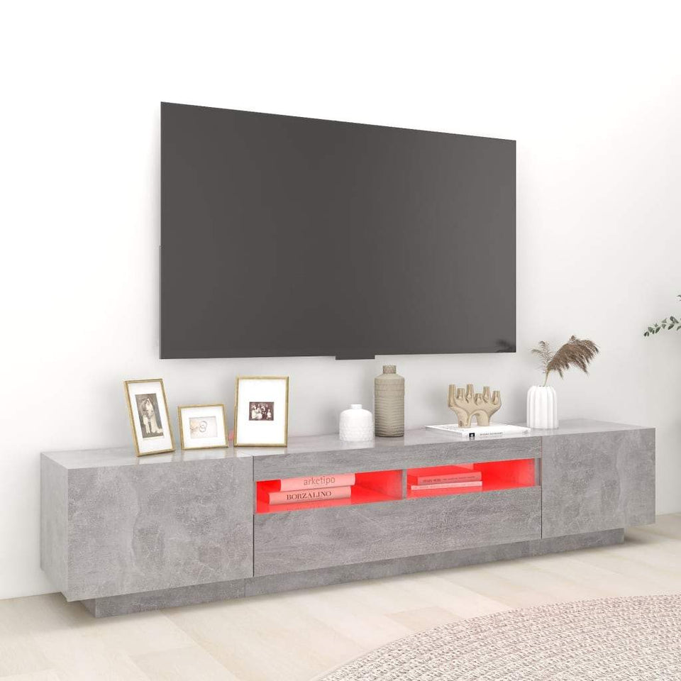 TV Cabinet with LED Lights Storage HiFi Cabinet Furniture