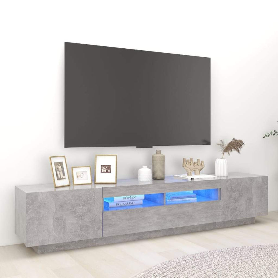 TV Cabinet with LED Lights Storage HiFi Cabinet Furniture