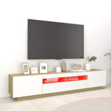TV Cabinet with LED Lights Storage HiFi Cabinet Furniture