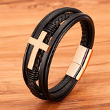 To My Son Pray Through It Leather Cross Bracelet