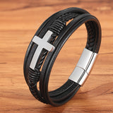 To My Son Pray Through It Leather Cross Bracelet
