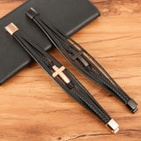 To My Son Pray Through It Leather Cross Bracelet