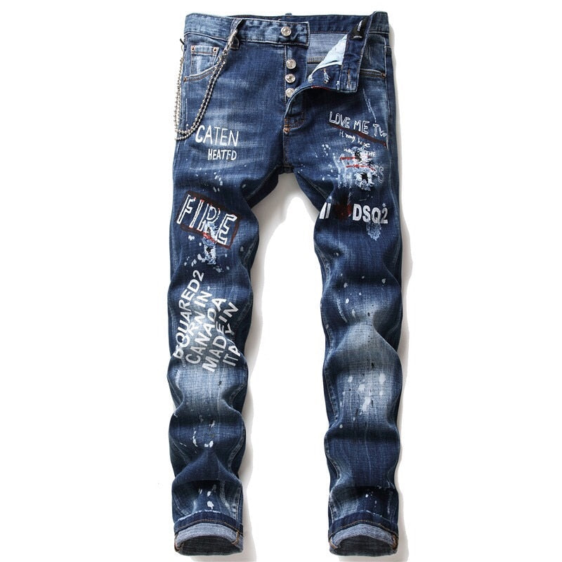 London Elastische Jeans Herren