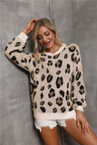 Pullover lavorato a maglia con spalle scese con stampa animalier