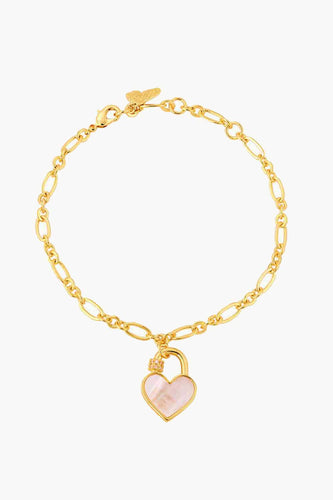 Bracciale con ciondolo con lucchetto a cuore