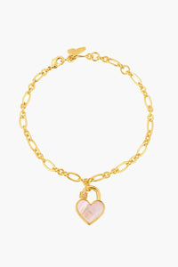 Bracciale con ciondolo con lucchetto a cuore