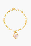 Bracciale con ciondolo con lucchetto a cuore