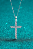 Collana a catena con ciondolo croce Moissanite