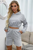 Crop-Hoodie und Shorts-Set